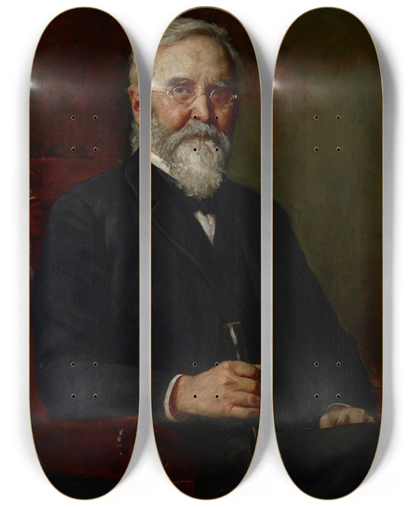 Triptych art skateboard deck of Theodore Clement Steele Portrait Of A Man_1 by Theodore Clement Steele (1847-1926)