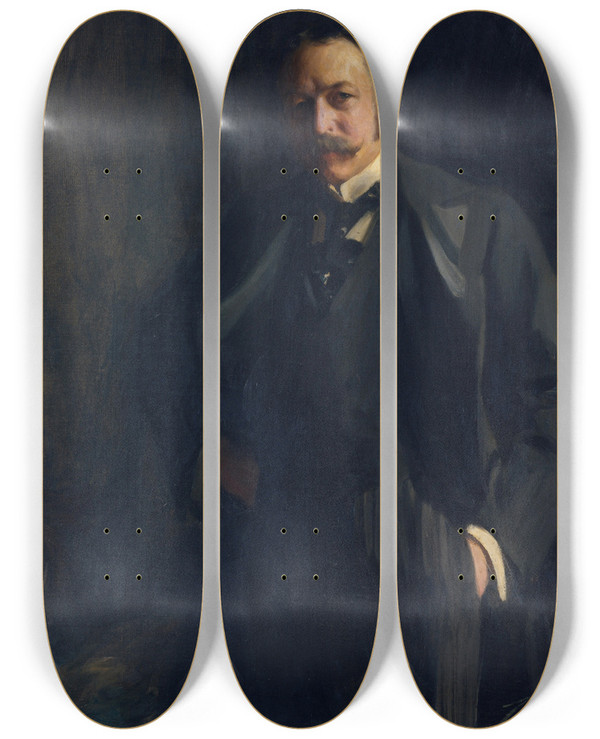 Triptych art skateboard deck of Anders Zorn Edward R Bacon 18461915 by Anders Zorn (1860-1920)