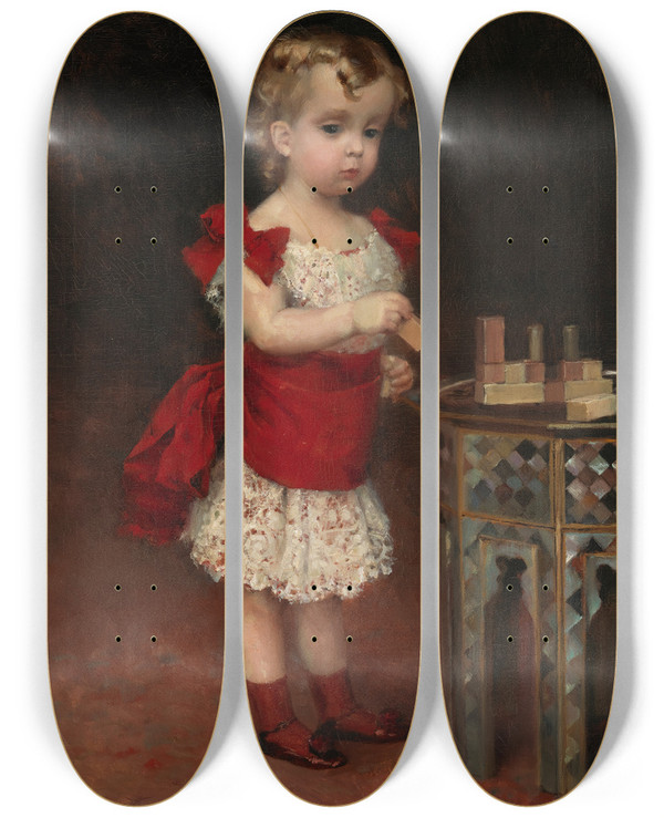 Triptych art skateboard deck of Albert Edelfelt Grand Duke Andrei Vladimirovich As A Child by Albert Edelfelt (1854-1905)
