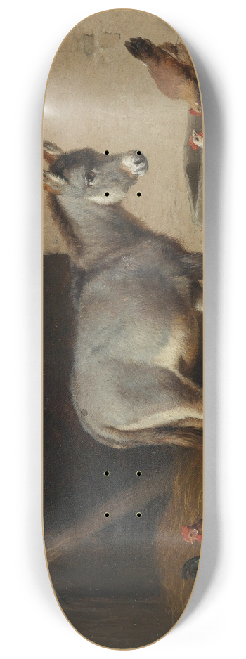 Eugne Joseph Verboeckhoven - Esel und Hhner im Stall 8.25 inch art skate deck