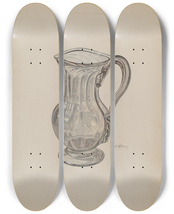 Triptych art skateboard deck of Joseph Mitry Pitcher_1 by Joseph Mitry