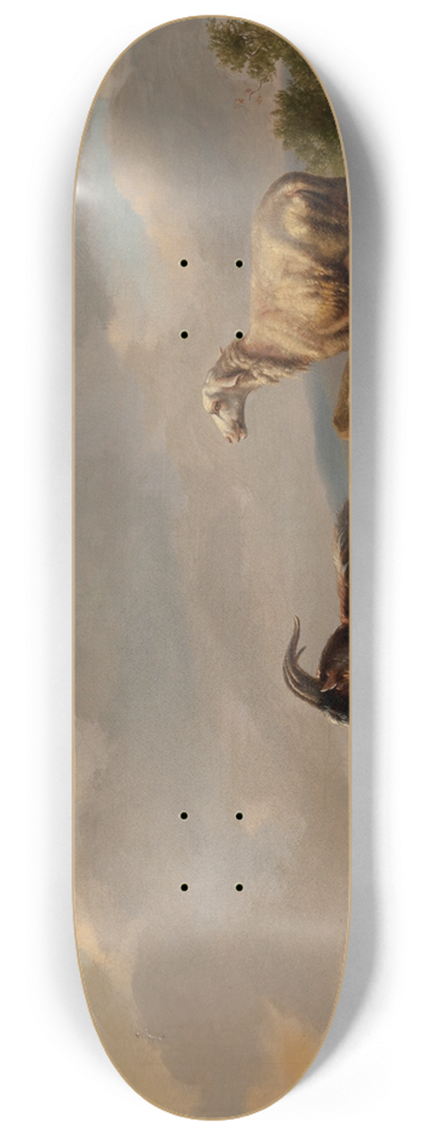 Eugne Joseph Verboeckhoven - Sheep and Goats in a Landscape 8.25 inch art skate deck