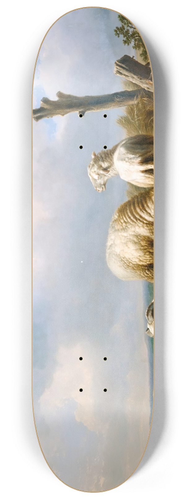 Eugne Joseph Verboeckhoven - Sheep In A Landscape 8.25 inch art skate deck