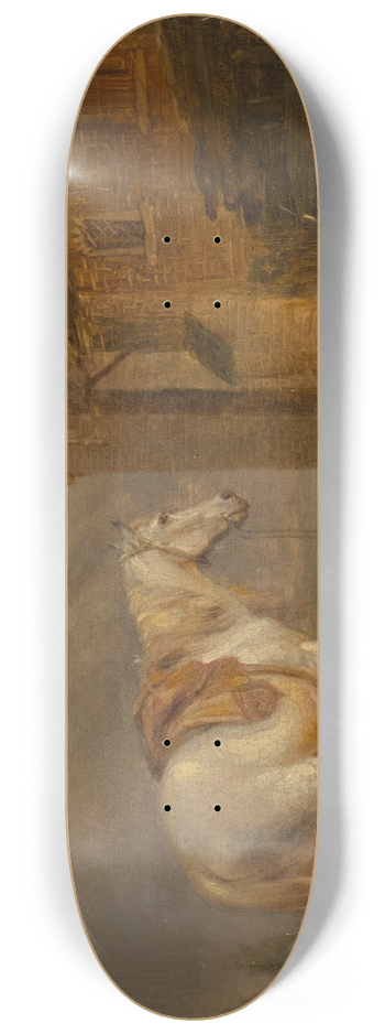 Eugne Joseph Verboeckhoven - Sleeping horseman and steed 8.25 inch art skate deck