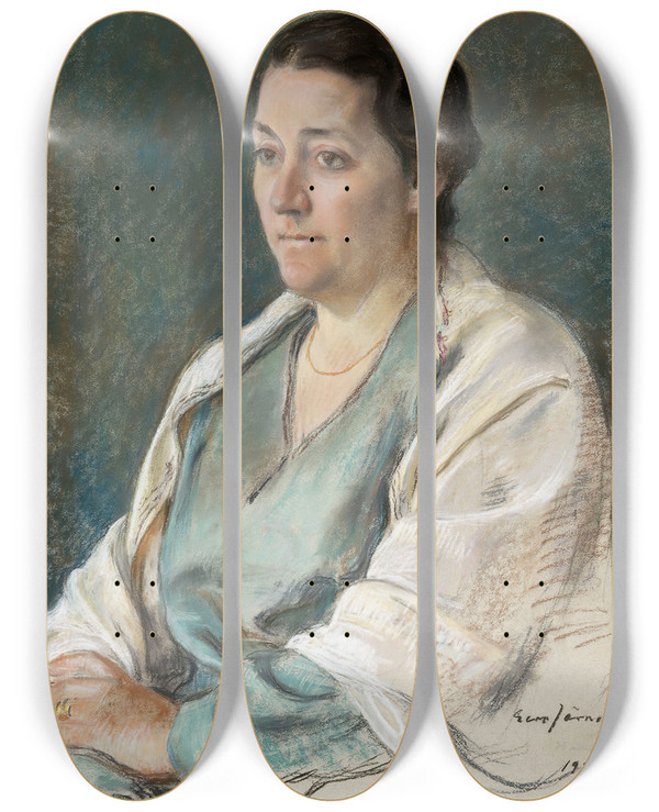 Triptych art skateboard deck of Eero Jrnefelt Ester Sihtola by Eero Jarnefelt (1863-1937)