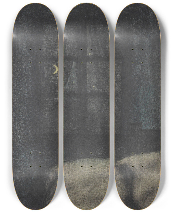 Triptych art skateboard deck of Karl Wiener Erinnerung An by Karl Wiener (1901-1949)