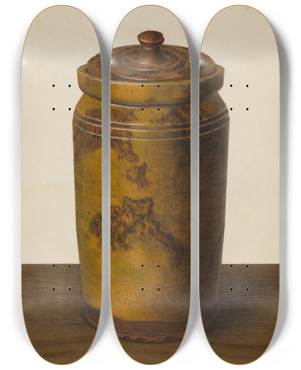 Triptych art skateboard deck of John Matulis Preserve Jar_1 by John Matulis