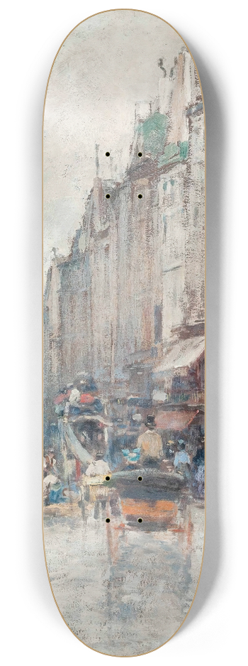 Eugne Louis Gillot - Rue de Seine, towards the Grand Palais, Paris 8.25 inch art skate deck