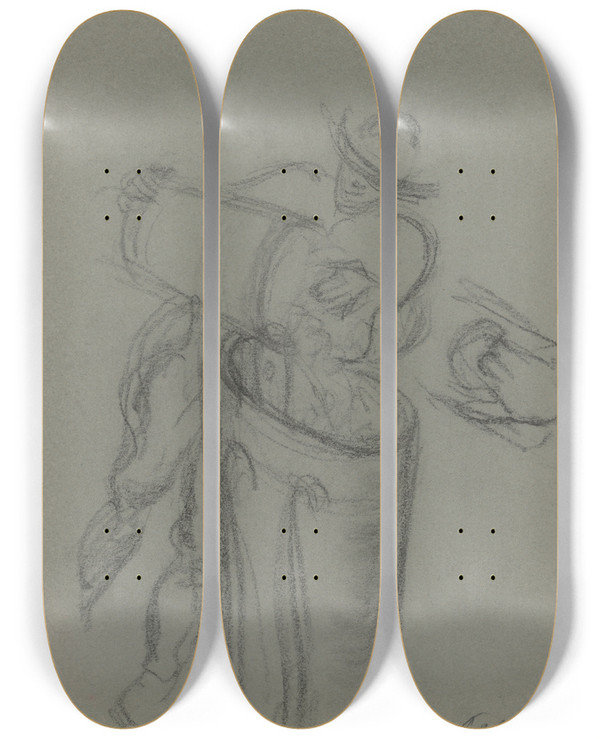 Triptych art skateboard deck of Tefan Polkorb Grape Harvest_2 by Stefan Polkorab
