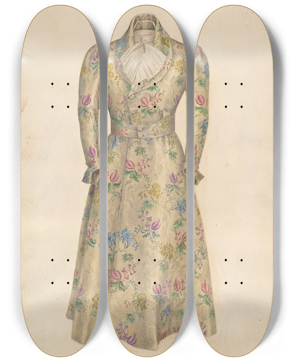 Triptych art skateboard deck of Henry De Wolfe Mans Coat_2 by Henry De Wolfe