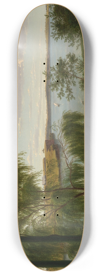 Eugne von Gurard - From the verandah of Purrumbete 8.25 inch art skate deck