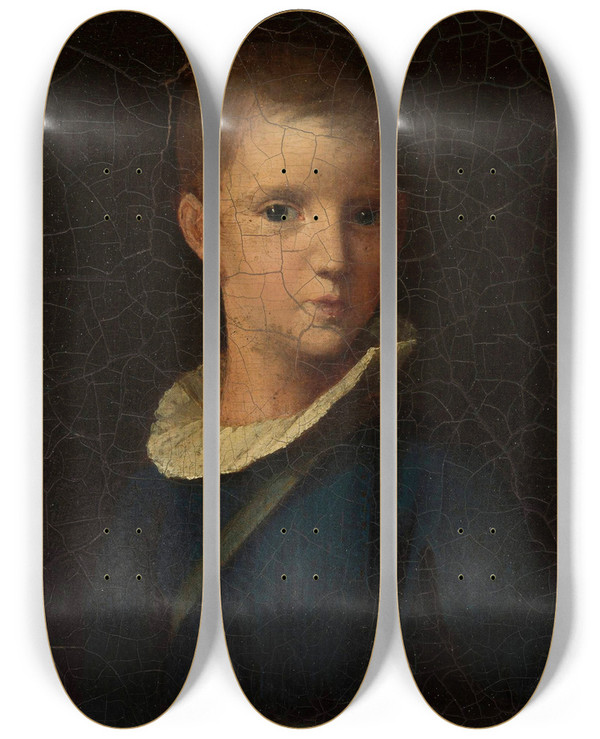 Triptych art skateboard deck of Wojciech Korneli Stattler Childhood Portrait Of Artur Potocki by Wojciech Korneli Stattler (1800-1875)