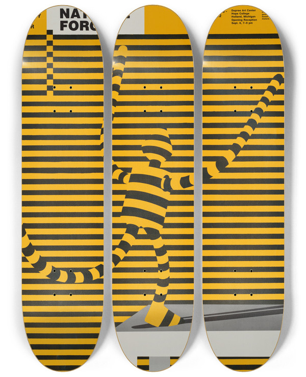 Triptych art skateboard deck of Lanny Sommese National Forces by Lanny Sommese (1943)