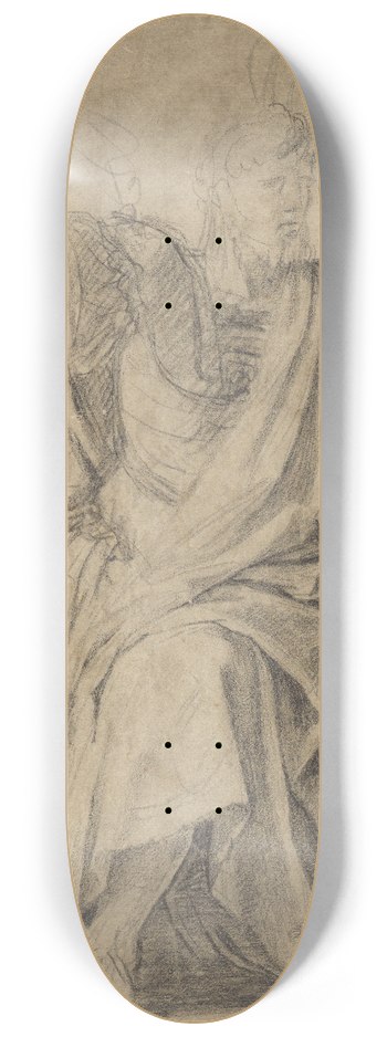 Eustache Le Sueur - Study for the figure of Astasius 8.25 inch art skate deck