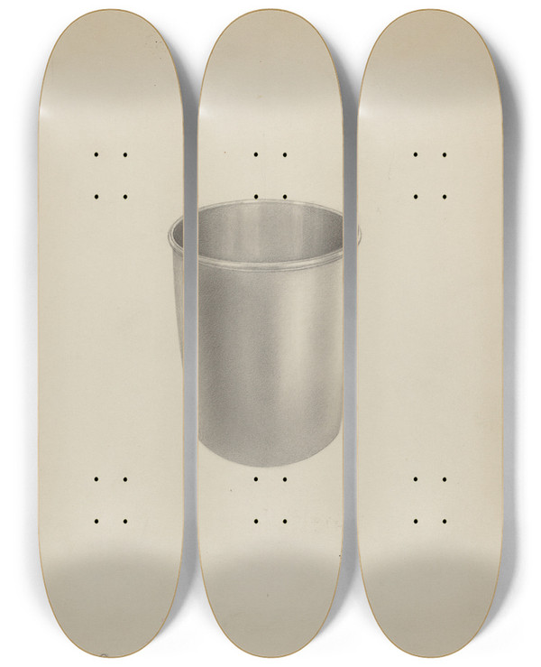 Triptych art skateboard deck of Vincent Carano Silver Mug_3 by Vincent Carano