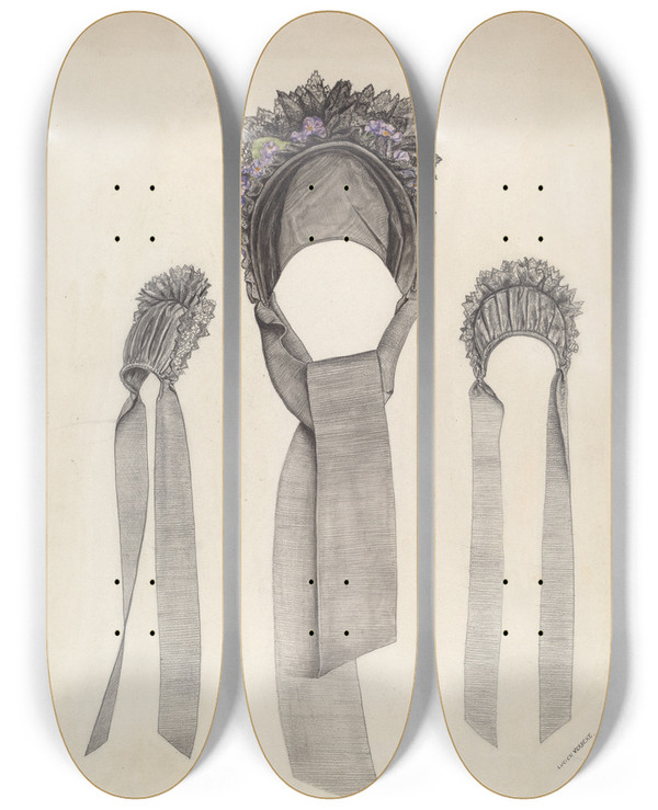 Triptych art skateboard deck of Lucien Verbeke Hat by Lucien Verbeke