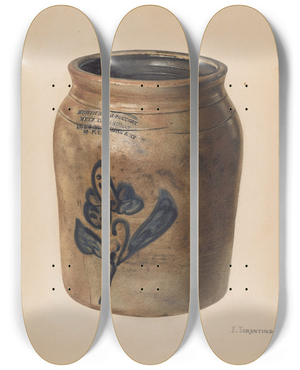 Triptych art skateboard deck of John Tarantino Jar_5 by John Tarantino (1935)