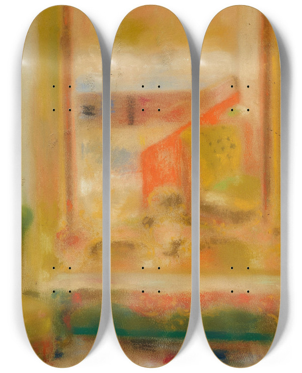 Triptych art skateboard deck of Augusto Giacometti Spiegel by Augusto Giacometti (1877-1947)