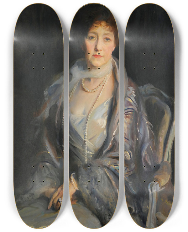 Triptych art skateboard deck of Philip Alexius De Lszl Portrait Of A Lady_2 by Philip Alexius de Lszl (1869-1937)