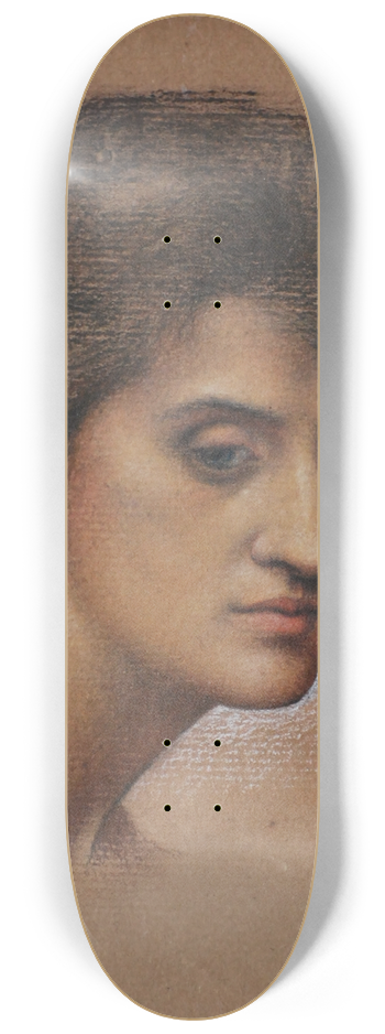 Evelyn De Morgan - Study of female head for The Cadence of Autumn 8.25 inch art skate deck