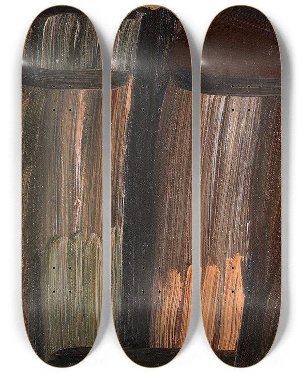 Triptych art skateboard deck of Alexej Von Jawlensky Mittlere Meditation Erdgebunden by Alexej Von Jawlensky (1864-1941)