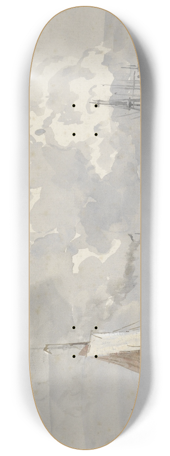 Everhardus Koster - Gezicht op het IJ te Amsterdam 8.25 inch art skate deck