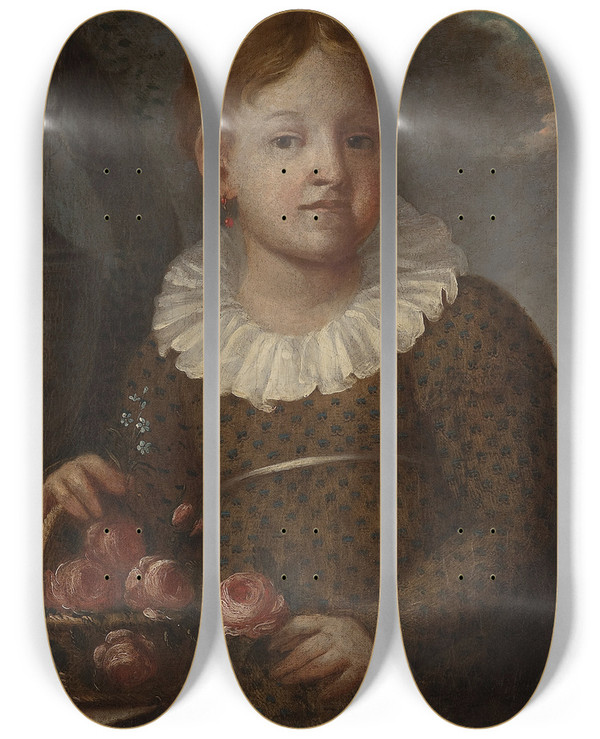Triptych art skateboard deck of Micha Stachowicz Posthumous Portrait Of Elbietka Pade 18111818 Daughter Of Elbieta And Marcin by Michal Stachowicz (1768-1825)