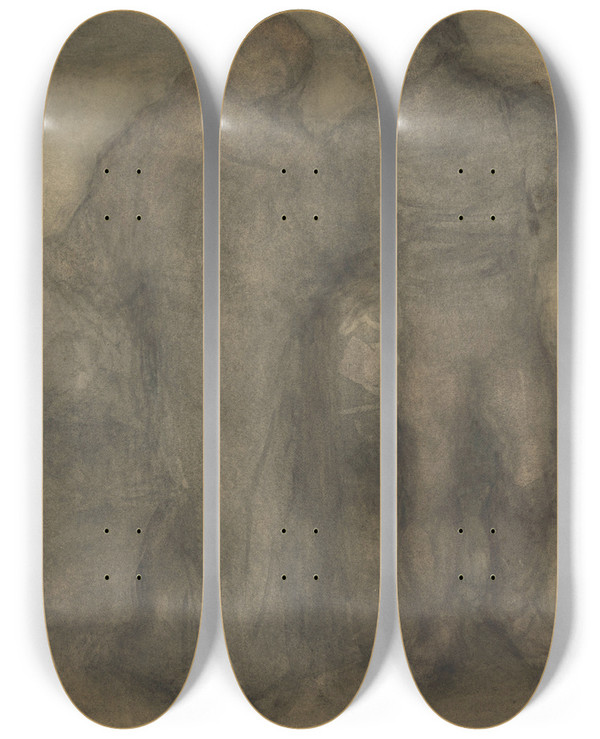 Triptych art skateboard deck of Matthijs Maris Jeugdig Paar by Matthijs Maris (1839-1917)