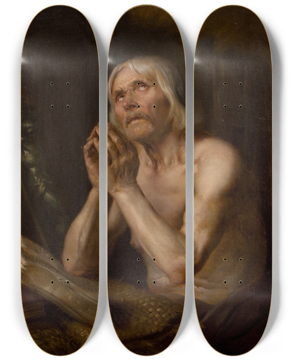Triptych art skateboard deck of Rafa Hadziewicz Saint Andrzej Urawek by Rafal Hadziewicz (1803-1886)