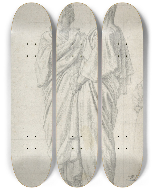 Triptych art skateboard deck of Jeanhippolyte Flandrin Group Of Apostles by Hippolyte Flandrin (1809-1864)