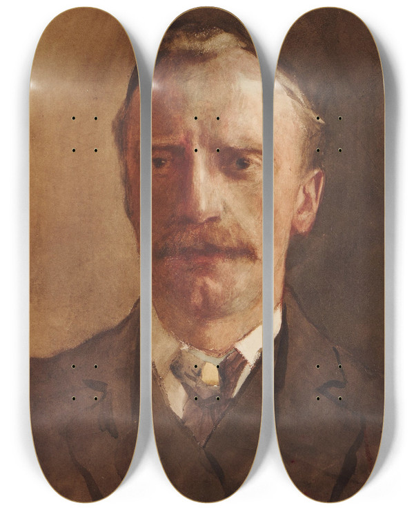 Triptych art skateboard deck of William John Wainwright Portrait Of Mr Sullivan by William John Wainwright (1855-1931)