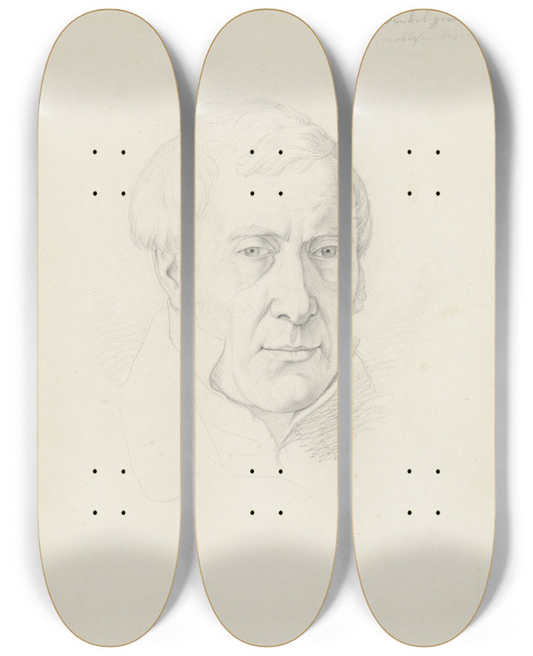 Triptych art skateboard deck of Joseph Von Fhrich Principe Massimiliano Massimi by Joseph Von Fuhrich (1800-1876)