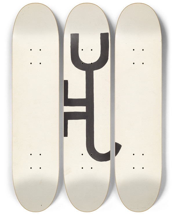 Triptych art skateboard deck of J Henry Marley Cattle Brand_31 by J Henry Marley