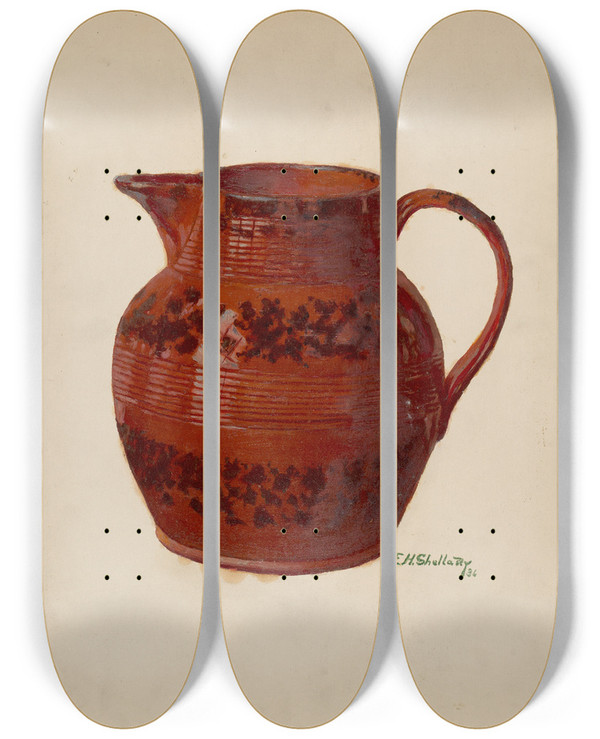 Triptych art skateboard deck of Eugene Shellady Pitcher_1 by Eugene Shellady