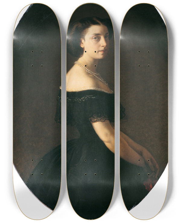 Triptych art skateboard deck of Hans Canon Anna Schwartz Von Morgenstern by Hans Canon (1829-1885)
