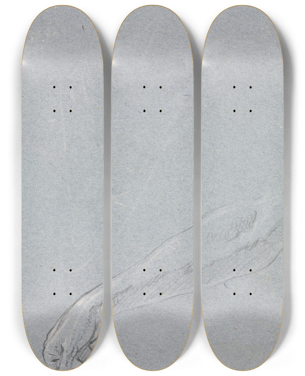 Triptych art skateboard deck of Francesco Lorenzi Verona Sketchbook Right Hand Page 7 by Francesco Lorenzi (1723-1787)
