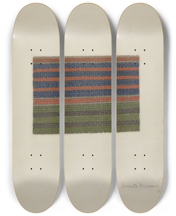 Triptych art skateboard deck of Mona Brown Shaker Rug_1 by Mona Brown