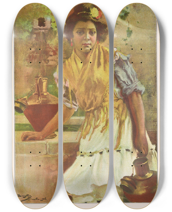 Triptych art skateboard deck of Miguel Segui Publisher Album Salon Pl02 by Miguel Segui (Publisher) (19-)