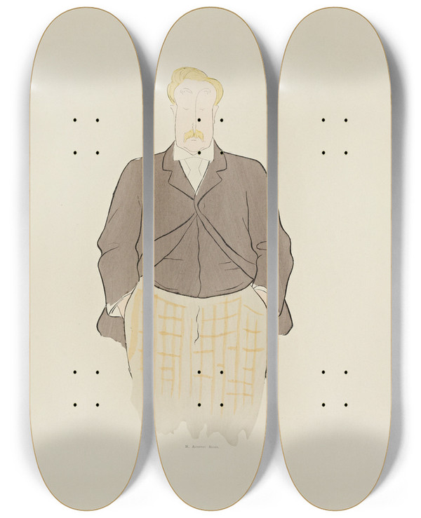 Triptych art skateboard deck of Leonetto Cappiello 70 Dessins De Cappiello Pl21 by Leonetto Cappiello (1875-1942)
