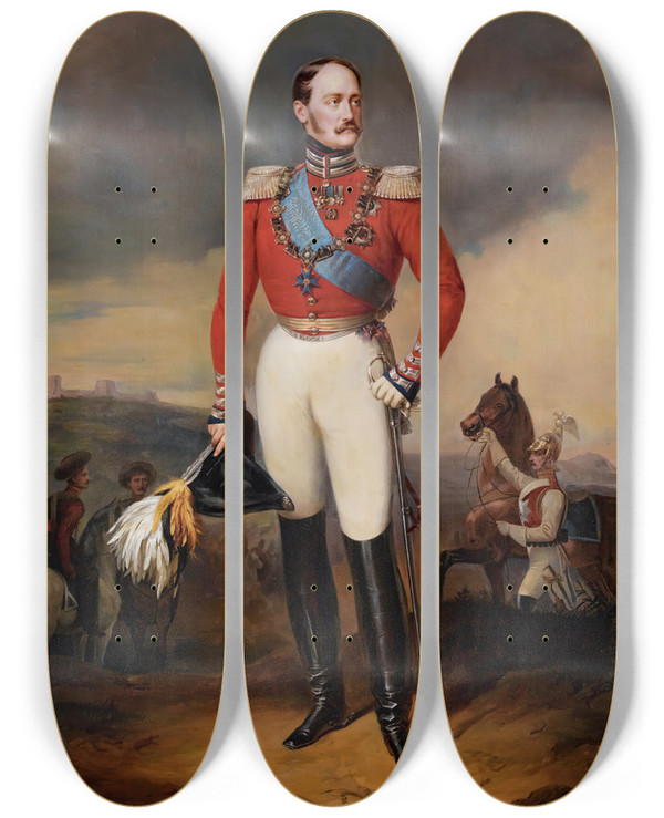 Triptych art skateboard deck of After Franz Krger Portrait Of Nicholas I by After Franz Kruger (1797-1857)
