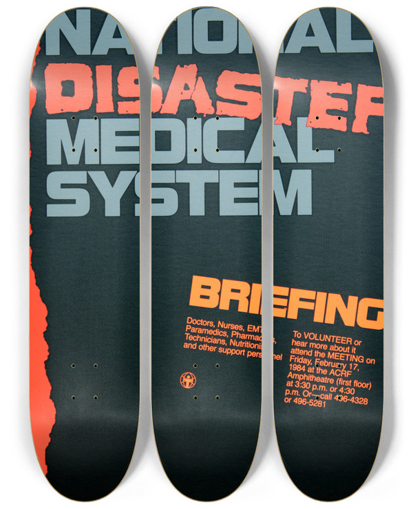 Triptych art skateboard deck of National Institutes Of Health National Disaster Medical System by National Institutes Of Health (1887)