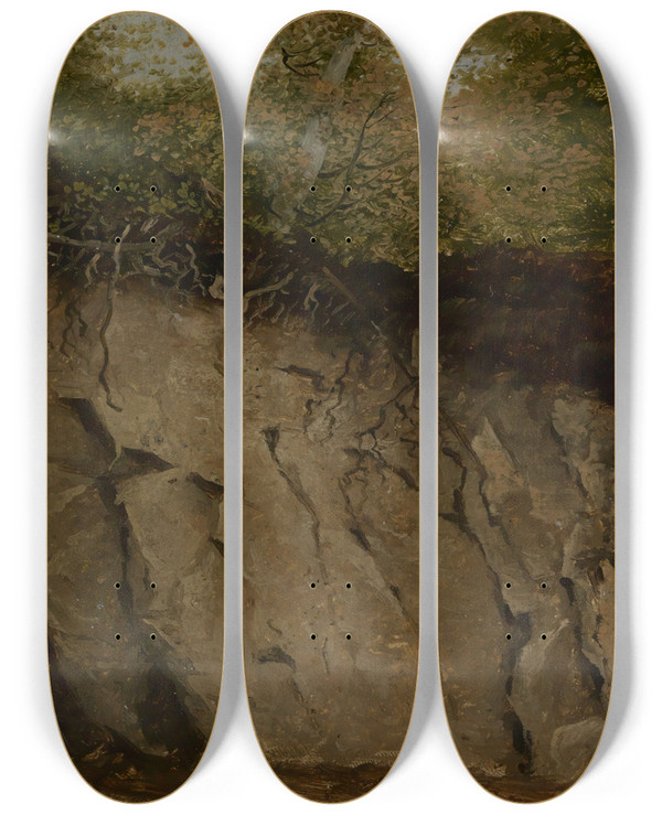 Triptych art skateboard deck of Georg Wilhelm Issel Felshang by Georg Wilhelm Issel