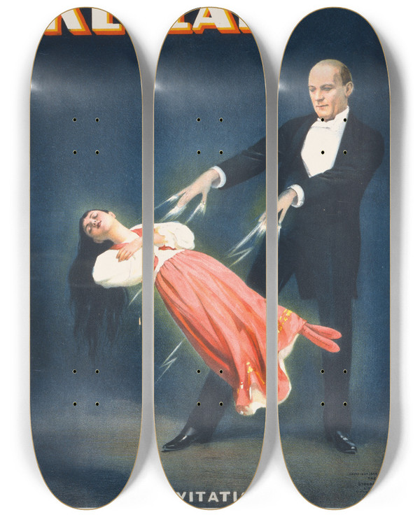 Triptych art skateboard deck of Strobridge Co Lith Kellar_2 by Strobridge Co Lith (1847)