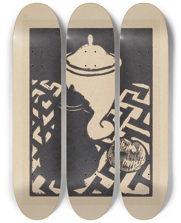 Triptych art skateboard deck of Roger Fry Still Life_2 by Roger Fry (1866-1934)