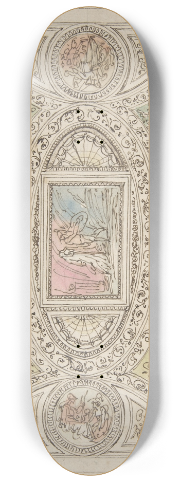 Felice Giani - Design for a Ceiling with Decoration Related to Virgils Sixth Canto 8.25 inch art skate deck