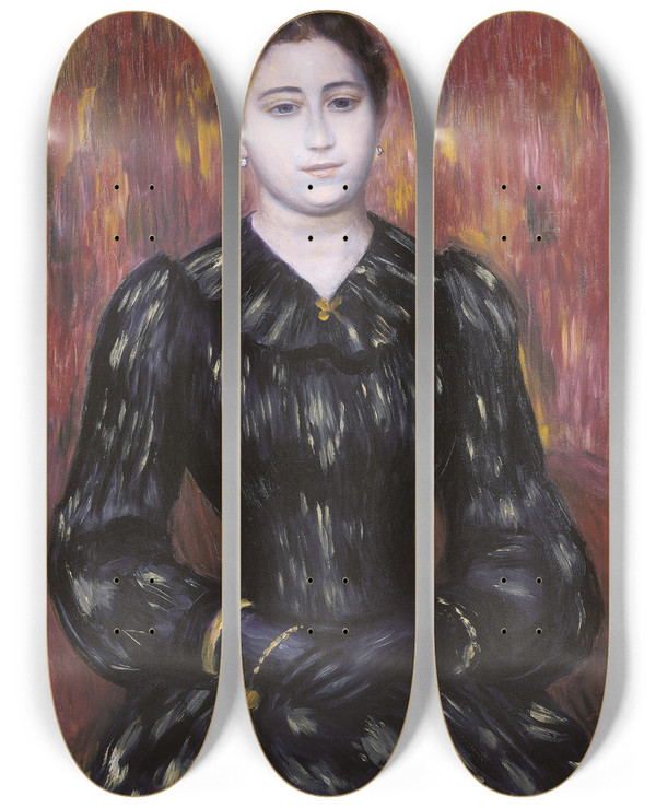 Triptych art skateboard deck of Pierreauguste Renoir Portrait Of Mme Paulin by Pierre-Auguste Renoir (1841-1919)