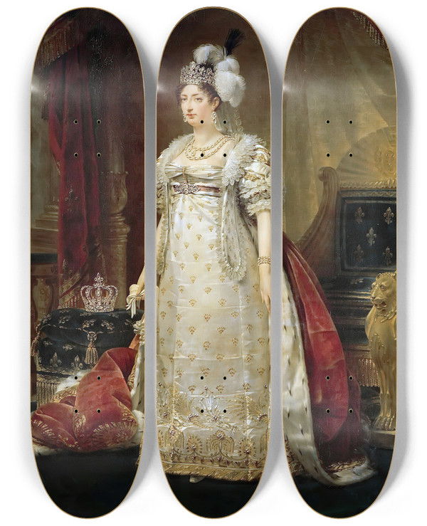 Triptych art skateboard deck of Antoinejean Gros Portrait Of Marie Thrse Charlotte Of France Duchesse Dangoulme by Antoine-Jean Gros (1771-1835)