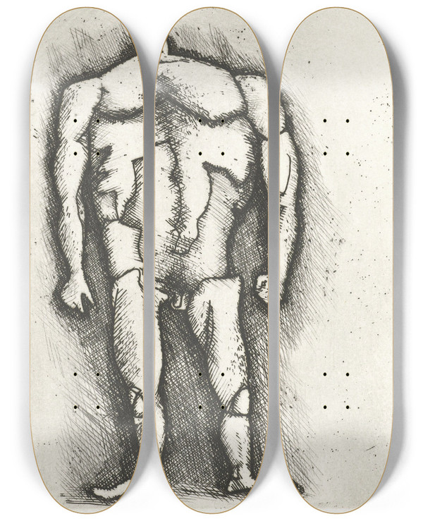 Triptych art skateboard deck of Yo Sugano Sterke Man by Yo Sugano (20-)