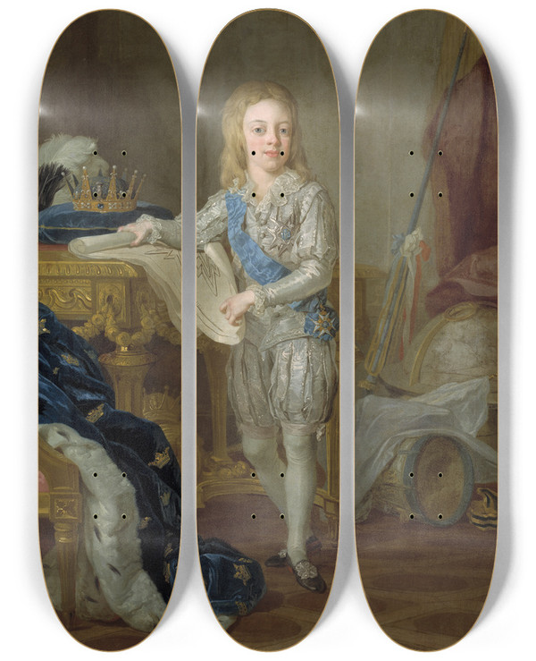 Triptych art skateboard deck of Lorens Pasch The Younger Gustav Iv Adolf 17781837 King Of Sweden by Lorens Pasch the Younger (1733-1805)