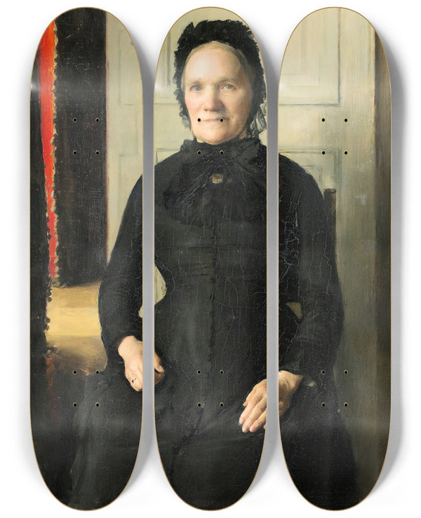 Triptych art skateboard deck of Mile Friant Madame Coquelin Mre by mile Friant (1863-1932)